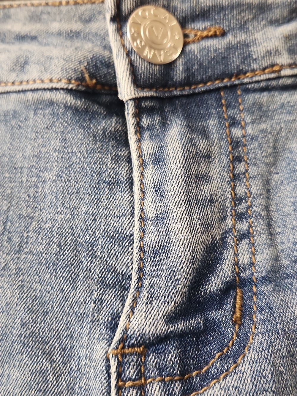 Denim Rhinestone Fringe Women's Shorts Medium - Picture 3 of 8